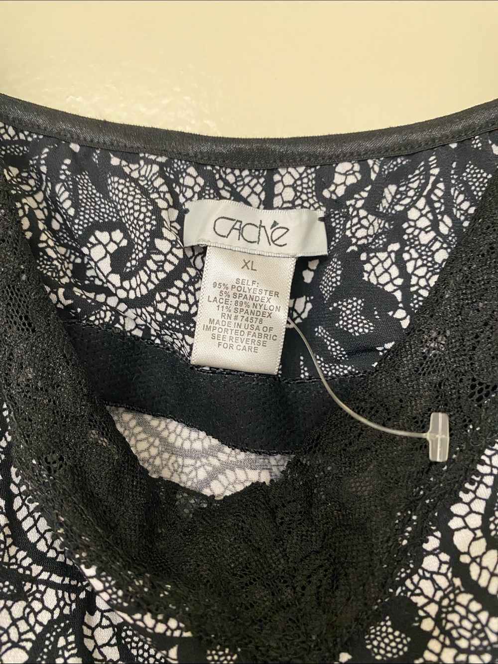 Black Lace Print Camisole Tank Top - Picture 3 of 3